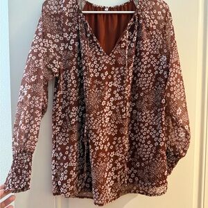 Floral Brown Blouse